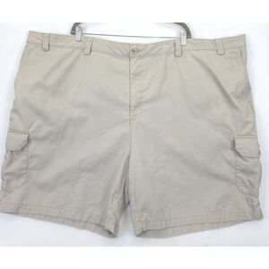 Harbor Bay Causal Cargo Shorts Continuous Comfort Waistband Men 54 / 8 Beige